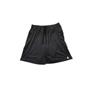Men's black basketball shorts with pockets, size medium